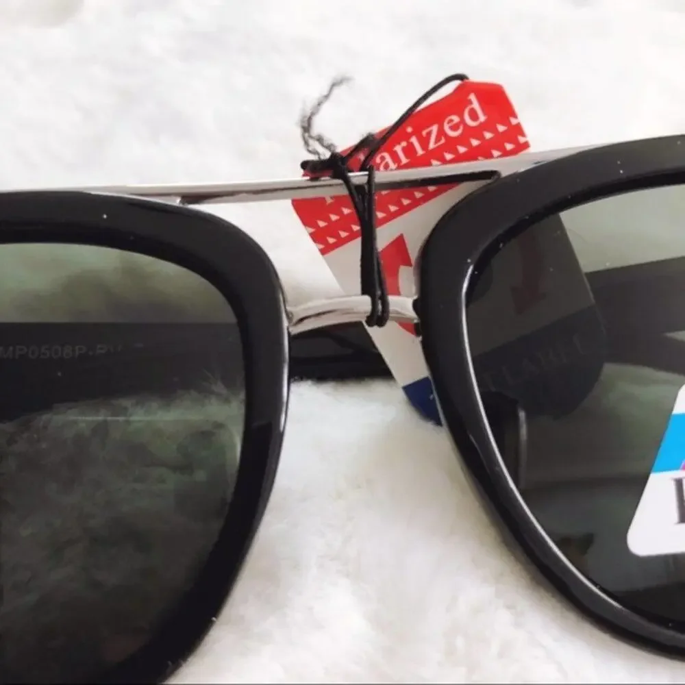 Ashe Glossy Black Polarized Sunglasses - Picture 6 of 10